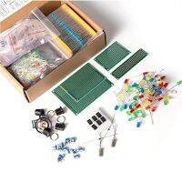 1900PCS Mega Electronic Component Kit with Assortment Capacitors Resistors Diodes LED Transistors DC Jacks PCB Speaker Boxed