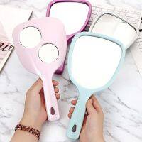 Mini Hand-held Makeup Mirror with Rounded Corners White Pink HD  Square Cosmetic Mirror Comfortable  Portable Simple Design Mirrors