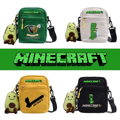18 * 14 * 5 ซม. Minecraft Mini Square Bag แฟชั่นพิมพ์ผ้าใบกระเป๋าสะพายคู่ Casual Cartoon กระเป๋าสะพาย