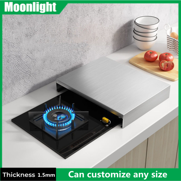 MOONLIGHT-(Thickness 1.5mm) Stainless Steel Kitchen Shelf Microwave  OvenInduction Cooking Rack Base Gas Stove Cover Board