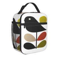 ✎ Orla Kiely Stem And Bird Insulated Lunch Bags Camping Travel Scandinavian Style Portable Cooler Thermal Bento Box Women Children