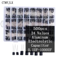 【YF】❖☄  500pcs 10V 16V 25V 50V Aluminum Electrolytic Capacitor Assorted  0.1UF-1000UF Values Capacitors Set