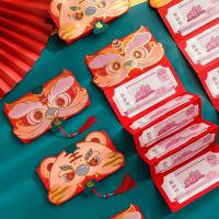 SHIRUI Cartoon Spring Festival Happy New Year Tiger Year Folding Red Envelope New Years Money Hongbao Lucky Money