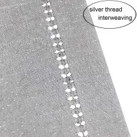 Hand Hemstitched Dining Table Runner Dresser Scarves, Silver Thread Interweaving (12 x 72 Table Runners)