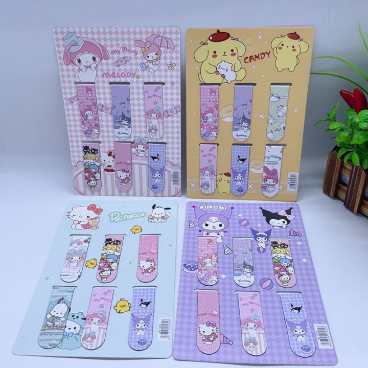 Sanrio Hello Kitty Cinnamoroll Kuromi Magnetic Bookmark Creative ...