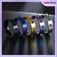 BETTERFORM เครื่องประดับ โลหะ นักขี่จักรยาน หิน สแตนเลส แหวนผู้ชาย หมุดย้ำ แหวนพังค์