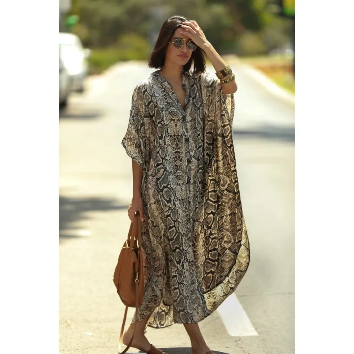 Women's ShirtDress Long Baju Kelawar Kaftan Serpentine Animal Print Stylish Elegant Summer Panjang Maxi Dress Ladies Arabic Tunic Luxury Casual Resortwear | Lazada PH Women's ShirtDress Long Baju Kelawar Kaftan Serpentine Animal Print Stylish Elegant Summer Panjang Maxi Dress Ladies Arabic Tunic Luxury Casual Resortwear | Lazada PH