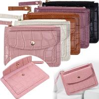 Dompet tempat kartu ramping dompet sarung kartu koin wanita tas Kredit Bank kulit PU dompet pendek wanita dompet Multi kartu