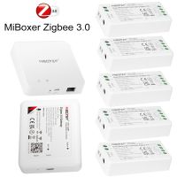 Miboxer สี RGB เดียว Zigbee แบบคู่สีขาว RGBW RGB + CT แถบไฟ LED คอนโทรลเลอร์เกตเวย์แอป FUT035Z ZB-Box2 ZB-Box1