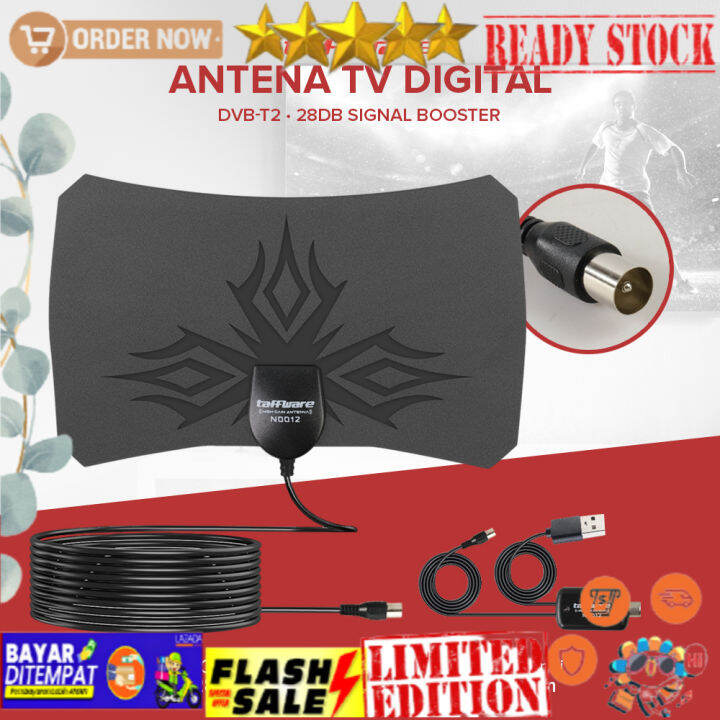 SaMuDrA BiRu Antena Penguat Sinyal TV Digital DVBT2 Indoor dengan