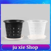 JuXie store 5pcs Plastic Orchid Flower planter Pots tray Holes Air Function Root Growth Container Slots wall hanging hole grow Pot