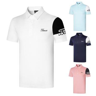 ★New★ Titleist เสื้อยืดโปโล แขนสั้น ระบายอากาศ แบบแห้งเร็ว เหมาะกับฤดูร้อน สําหรับผู้ชาย ใส่เล่นกีฬากอล์ฟ