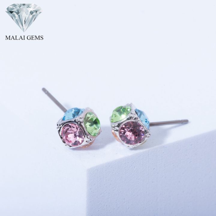 malai-gems-ต่างหูเพชร-เงินแท้-silver-925-เพชรสวิส-cz-เคลือบทองคำขาว-รุ่น-31004731-แถมกล่อง-ต่างหูcz-ต่างหูเงินแท้