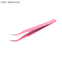 TOOL IMPROVER Nofui ที่หนีบผมแหนบถอนคิ้วสีชมพูแบบมืออาชีพ,ที่หนีบสแตนเลสแบบเฉียง