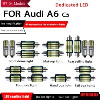 ชุดอุปกรณ์เสริมหลอดไฟอัตโนมัติไฟ LED C5 1997-2004 A6ออดี้สำหรับโคมไฟท้ายรถอ่านหนังสือโดมแผนที่ภายในรถ17ชิ้น/เซ็ต