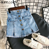 Baby Girl Skirts 2022 New Summer Adorable Children Denim Solid Color Button Jeans Shorts Culottes Girls Clothing 3-7Yrs