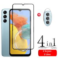 ▥✘◐ 4-in-1 For Samsung M14 Glass For Samsung M14 Glass HD 9H Full Glue Cover Screen Protector For Samsung Galaxy M 14 M14 Lens Glass