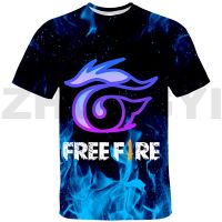 ฟรี Fire Garena เสื้อยืดผู้ชายการ์ตูน 3D ขนาดใหญ่ TShirt แขนสั้นอะนิเมะวัยรุ่น Streetwear TOP TEE กราฟิก T เสื้อแฟชั่น