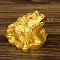 Besegad Mini Fortune Lucky Coin Frog Feng Shui Money Toad Chan Chu Chinese Charm of Prosperity Decoration Gift for Home Office