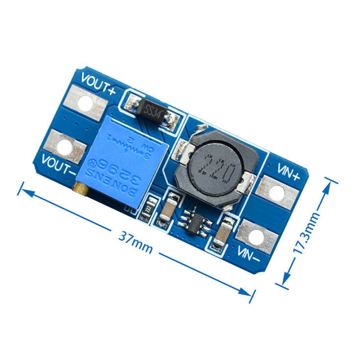 mt3608-dc-dcคอนเวอร์เตอร์เพิ่มกำลังbooster-power-supplyโมดูลstep-up-boardสูงสุด28v-2aสำหรับarduino