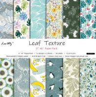 24 sheets 6 X6 Leaf Texture Patterned Paper Pad Scrapbooking Paper Pack Handmade Paper Craft Background Pad Alinacraft