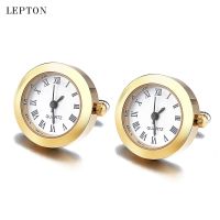 【CW】 Hot Sale Battery Digital Watch Cufflinks For Men Lepton Real Clock Cuff links for Mens Jewelry Relojes gemelos