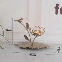 Nordic Wrought Iron Candlestick Golden Bird Scented Candleholder Wedding Dining Table Decoration Candle Stand