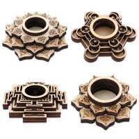 【YF】✻☾  Wood Base Carving Ornaments for Stone Pattern Crafts