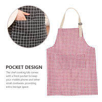 Unisex Kitchen Front Pockets Apron Greaseproof Linen Chef Cooking Bib Outdoor BBQ Server Artist Bakery Restaurant Gadgets