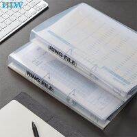 №♂☞ Desk Organizer Bag For Documents A4 Two-hole Clip Transparent File Folder Binder Stationery Organizer School Office Organizer