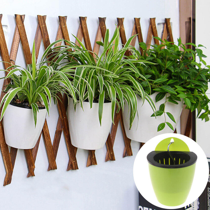 Rural Wall Hanging Flower Vases Pot Plastic Wall Flower Basket Garden Home Decor 