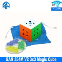 Gan ลูกบาศก์แม่เหล็ก V2 354เมตร,3X3x3ลูกบาศก์ความเร็วนักสำรวจเวอร์ชัน Gan354m ลูกบาศก์ของเล่นสำหรับเด็กมืออาชีพ3X3ลูกบาศก์