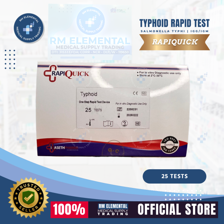 Typhoid Salmonella Typhi IGG/IGM RAPIQUICK 25s | Lazada PH