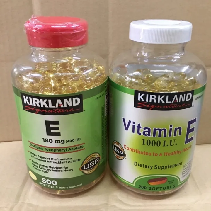 KIRKLAND Vitamin E. 1000 I.U 200Softgels 180mg (400 IU) 500Softgels