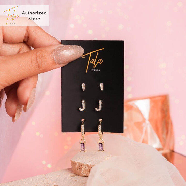 Tala by Kyla Initial Earring Set Plus Premium Gift Box Lazada PH