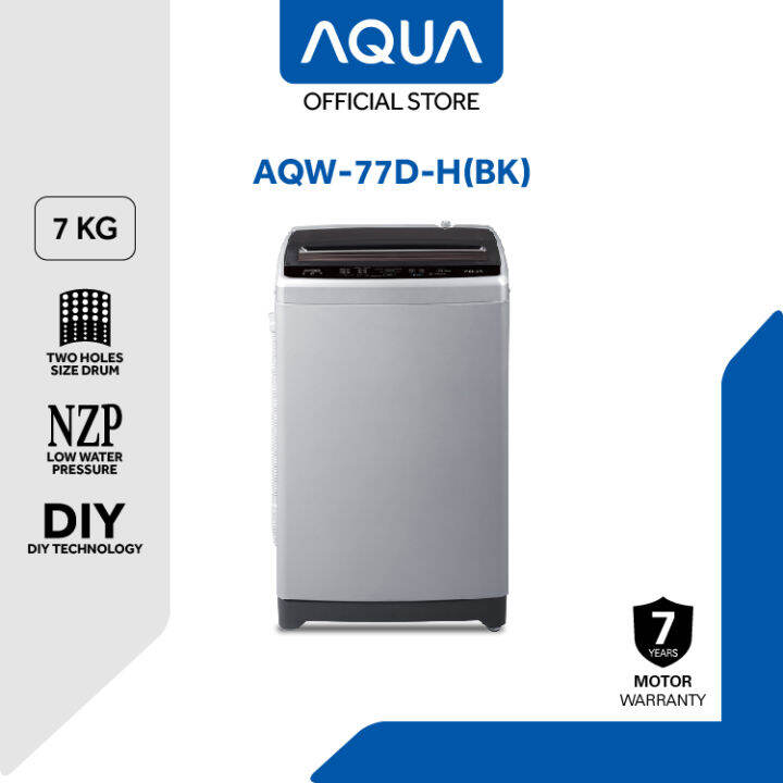 AQUA Elektronik AQW-77D-H(BK) Mesin Cuci Top Loading 7 Kg - Hijab Mode ...