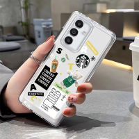 เคส Samsung A34/A54 5G Samsung A14/A14 5G/A14 LTE Samsung Galaxy A24 4G เคสแฟชั่นน่ารักพิมพ์ลาย Starbucks ปลอกกันกระแทก TPU นุ่มใหม่เคสป้องกันเลนส์กล้องถ่ายรูปเต็มรูปแบบใหม่