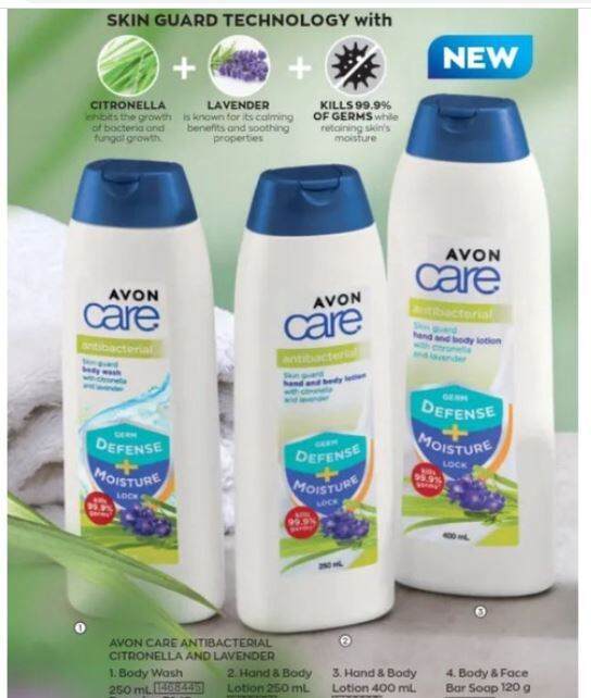 AVON CARE Antibacterial Citronella & Lavender Body Wash and Lotion