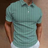3D Plaid Printed Mens Polo Shirt Fashion Golf Shirts Tees Striped Streetwear Men Clothing Short Sleeve Button Blouse Casual Top