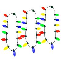 THLT1B 3 Pack Christmas LED Light Bulb Necklace Christmas Holiday Accessories Party Gifts 12 LED Bulbs