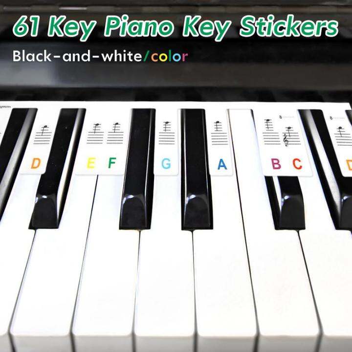 Piano Keyboard Stickers 61 Key Piano Stickers Removable Letter Keys