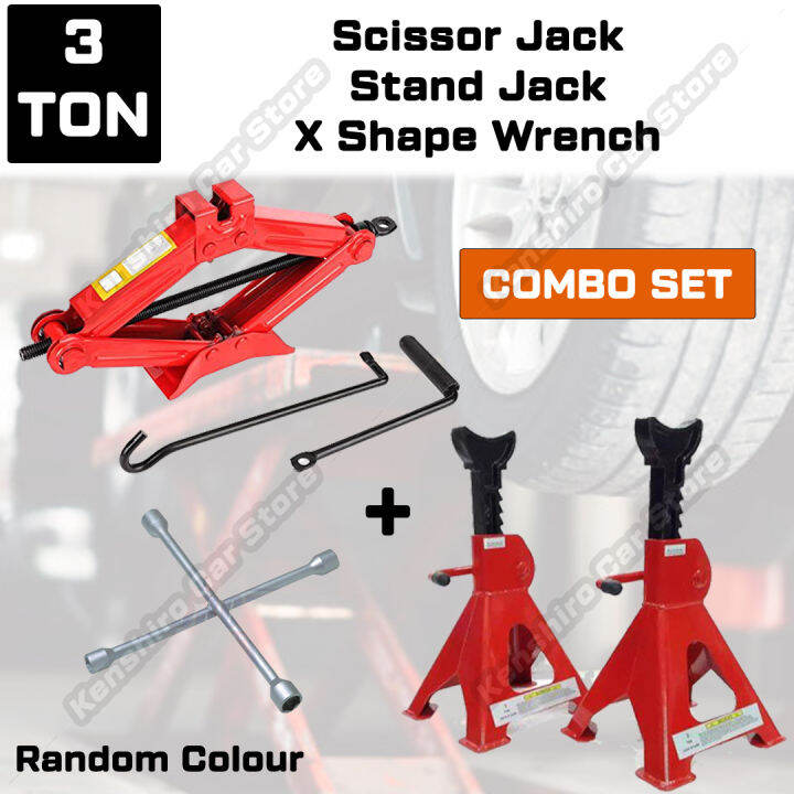 🔥NEW PACKAGE🔥3 Ton Manual Scissor Jack Thick Hand Car Jack Essential