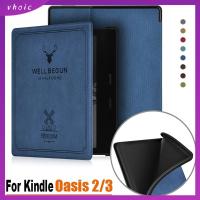 VHOIC 9/10th Generation ฝาปิดอัจฉริยะ หนังพียู Funda funda 7นิ้ว e-book Reader Folio Case มืออาชีพอย่างมืออาชีพ พัก/ตื่นอัตโนมัติ เคสป้องกันรอย สำหรับ Kindle Oasis 2/3. โฮมออฟฟิศออฟฟิศ