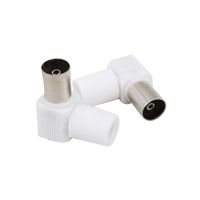 10PCS Plastic Right Angle Female Plug F Connector 90 Degree For Satellite Sky Virgin TV Aerial Antennas RF Coaxial Cable Adapter