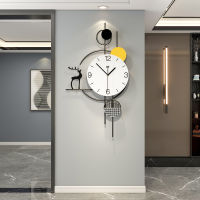 Minimalist Nordic Modern Quartz Wall Clock, Creative Mute แฟชั่นกวางนาฬิกาบ้านห้องนั่งเล่นร้านอาหาร Entrance ตกแต่ง Wall Watch