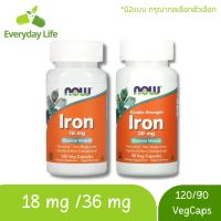 [Exp2025] NOW Foods Iron Double Strength, 36 mg 90 Veg Capsules / 18 mg 120 Veg Capsules