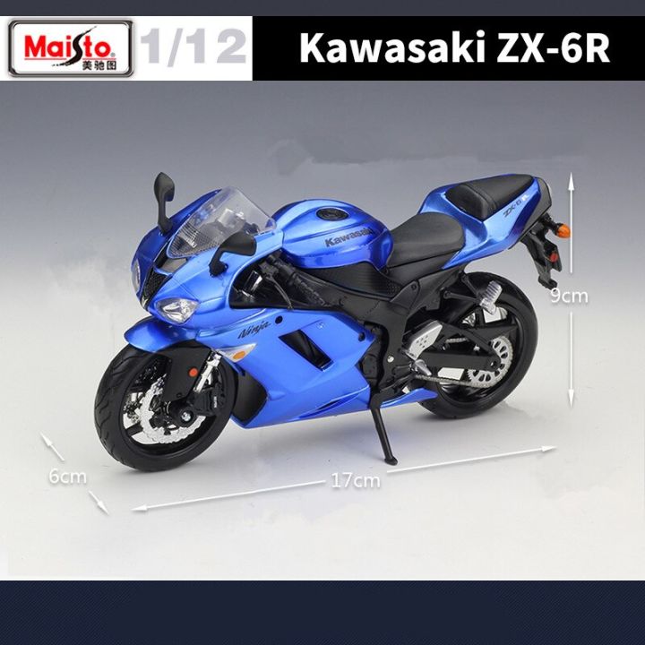 maisto-โมเดลรถจักรยานยนต์บนถนนโลหะจำลอง-zx6r-นินจาคาวาซากิของขวัญของเล่นเด็กแข่งรถ1-12