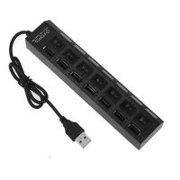 USB HUB 2.0 HUB Multi USB Splitter 7พอร์ต Expander หลาย USB 2.0พร้อมอะแดปเตอร์ไฟฮับ USB2.0พร้อมสวิตช์สำหรับ PC