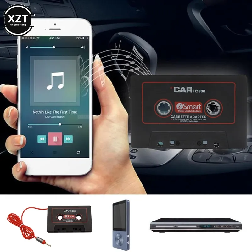 Car Cassette Tape Adapter Cassette Mp3 Player Converter With 3.5Mm