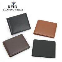 Men Slim Wallet Super Fiber Men Wallet RFID Blocking Anti-Theft Purse Men Card Holder Bank Card Holder Wallet Leather Wallet